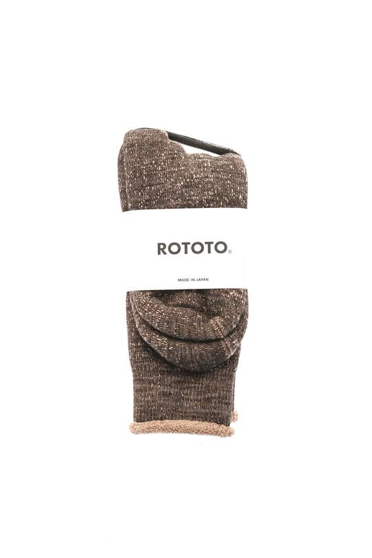 Rototo BR1001-BR Double Face Crew Socks - Dark Brown/Brown - image 1