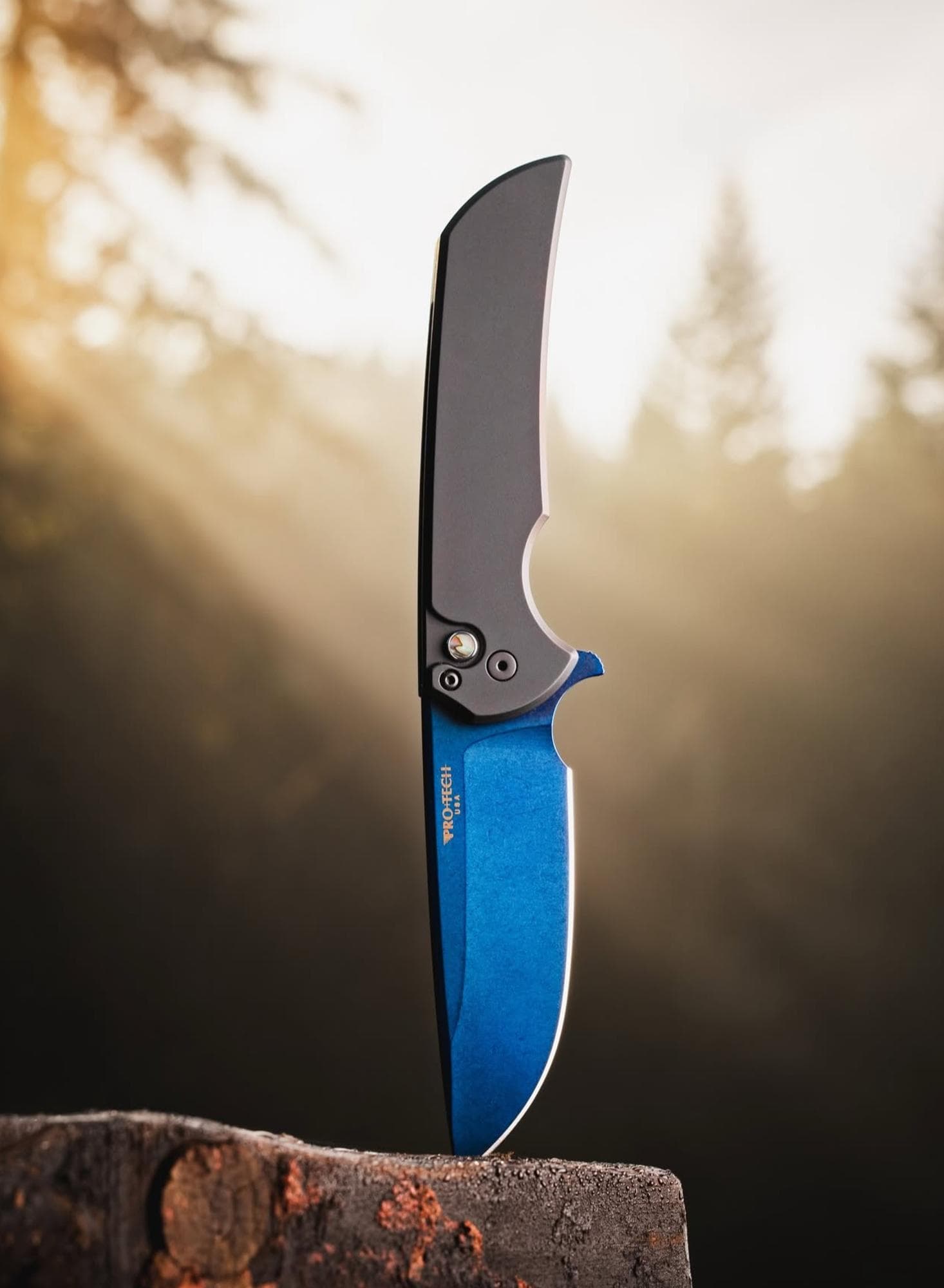 Pro-Tech Mordax Manual Flipper Knife Solid Black 2026 Cal Knives Expo Exclusive (3.5 Inches Sapphire Blue Magnacut) - image 1