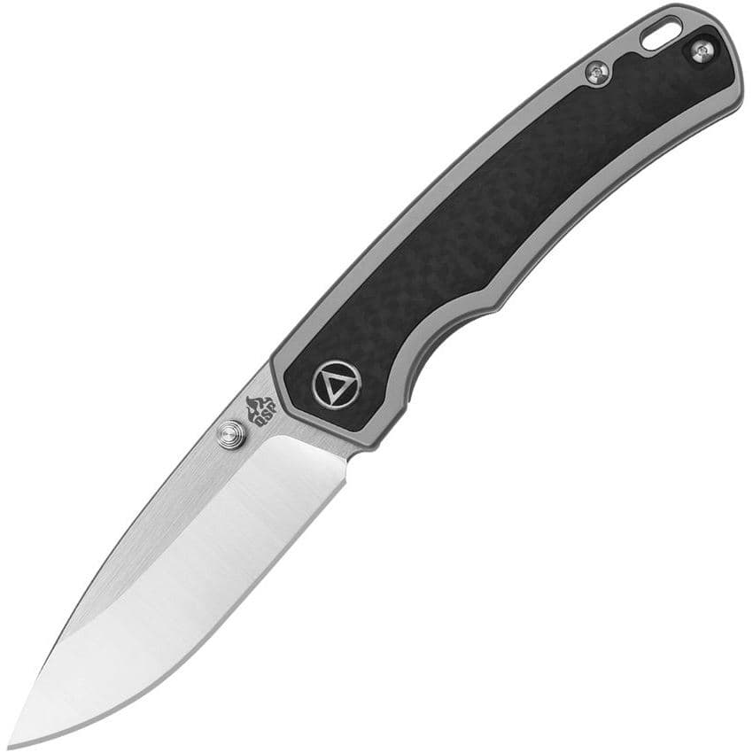 QSP 127E2 Puffin Framelock Knife Gray Titanium/Twill Carbon Fiber Handles - image 1