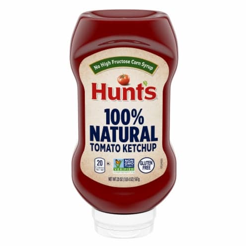 Hunt's 100% Natural Tomato Ketchup, 20 OZ - image 1