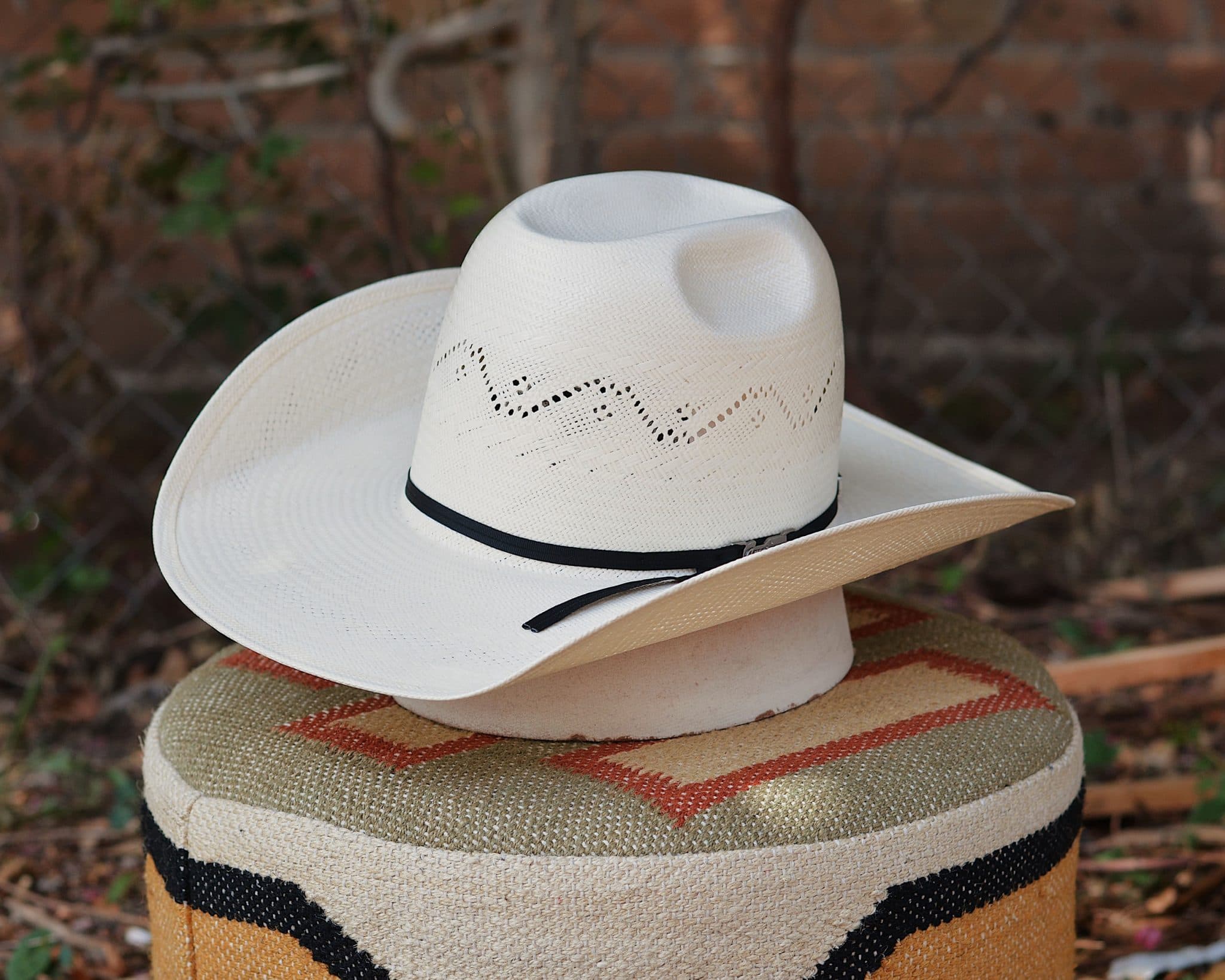 American Hat Co 7420 2CBLK 4 1/4” Brim Open Crown Straw Hat - image 1
