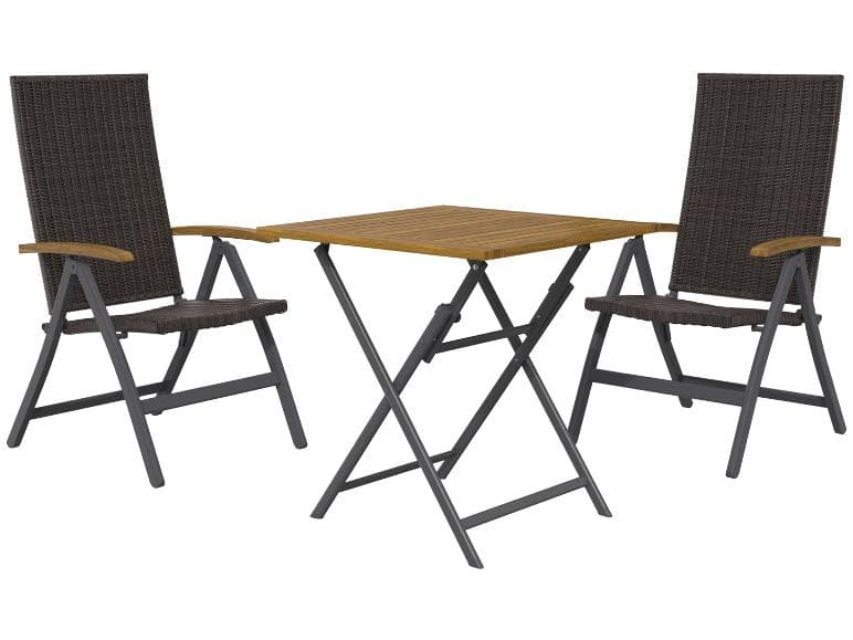 Geflecht-Set »Valencia«, 3-teilig - Klapptisch & 2 Klappsessel - image 1