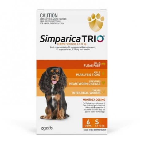 Simparica Trio Orange for Dogs 5.1-10kg - image 1