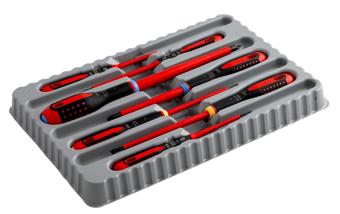 Bahco BE-9888S ERGO 7 Piece VDE Insulated Slotted &amp;amp; Pozi Screwdriver Set - image 1