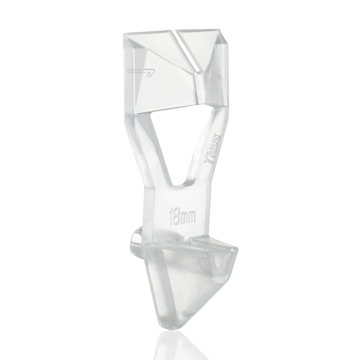 Transparent plastic one piece shelf supports for 18mm shelves - image 1