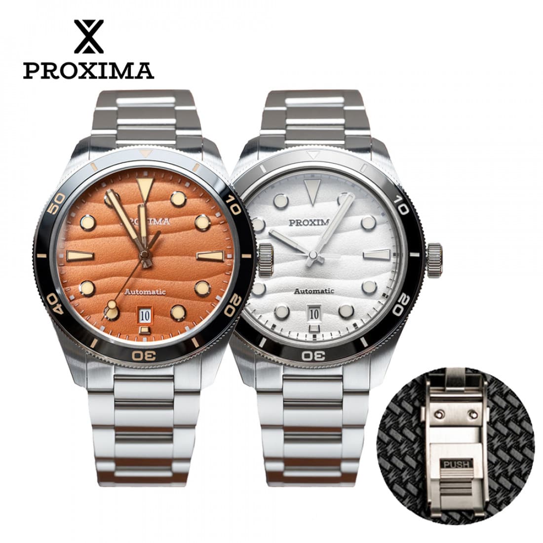 Proxima PX1697-SM 39mm Men's Watch Desert Texture Dial Bubble Sapphire PT5000 Automatic Mechanical WR 20Bar Luminous - image 1