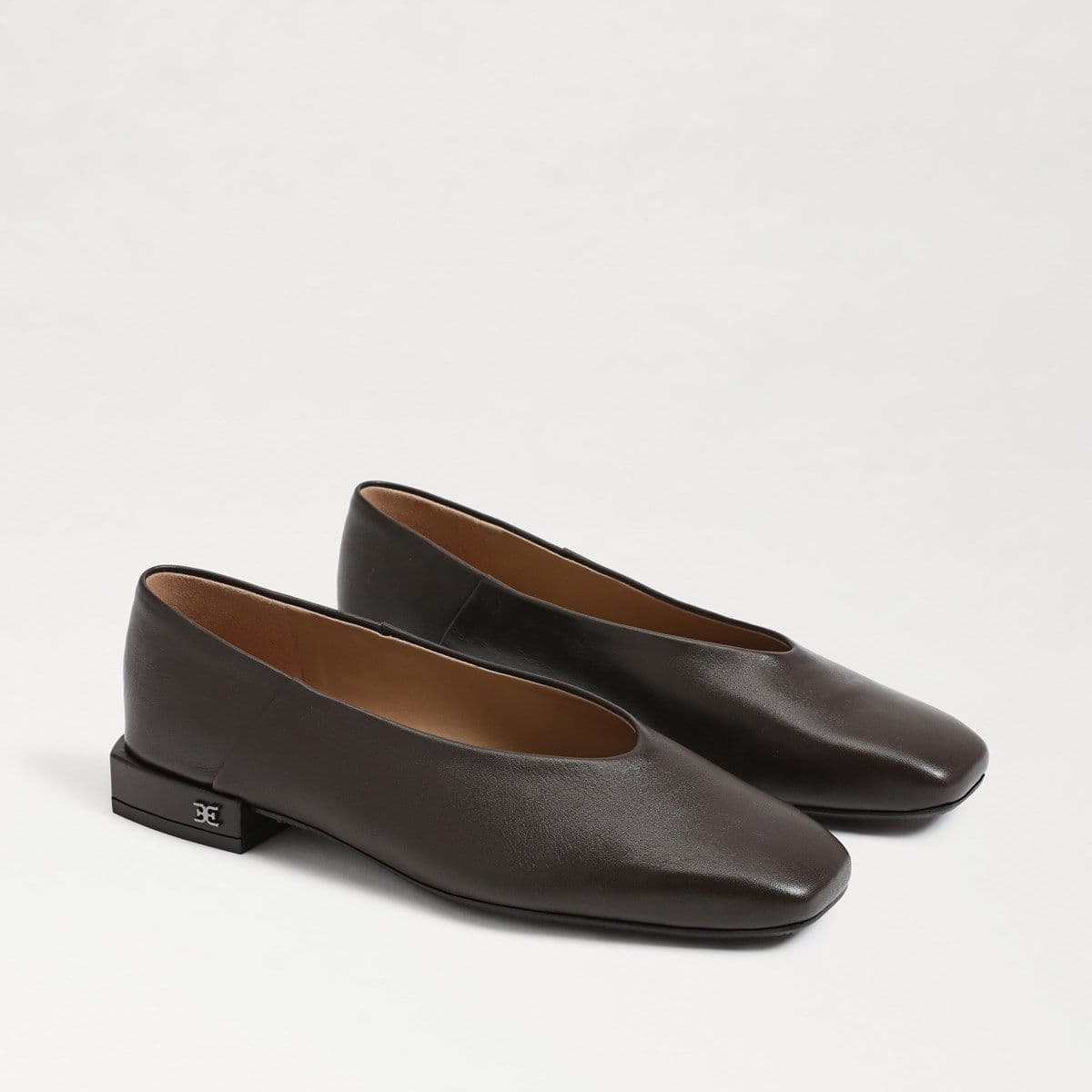 Sam Edelman Women's Kasey Square Toe Ballet Flat Cafe Noir Brown Leather - image 1