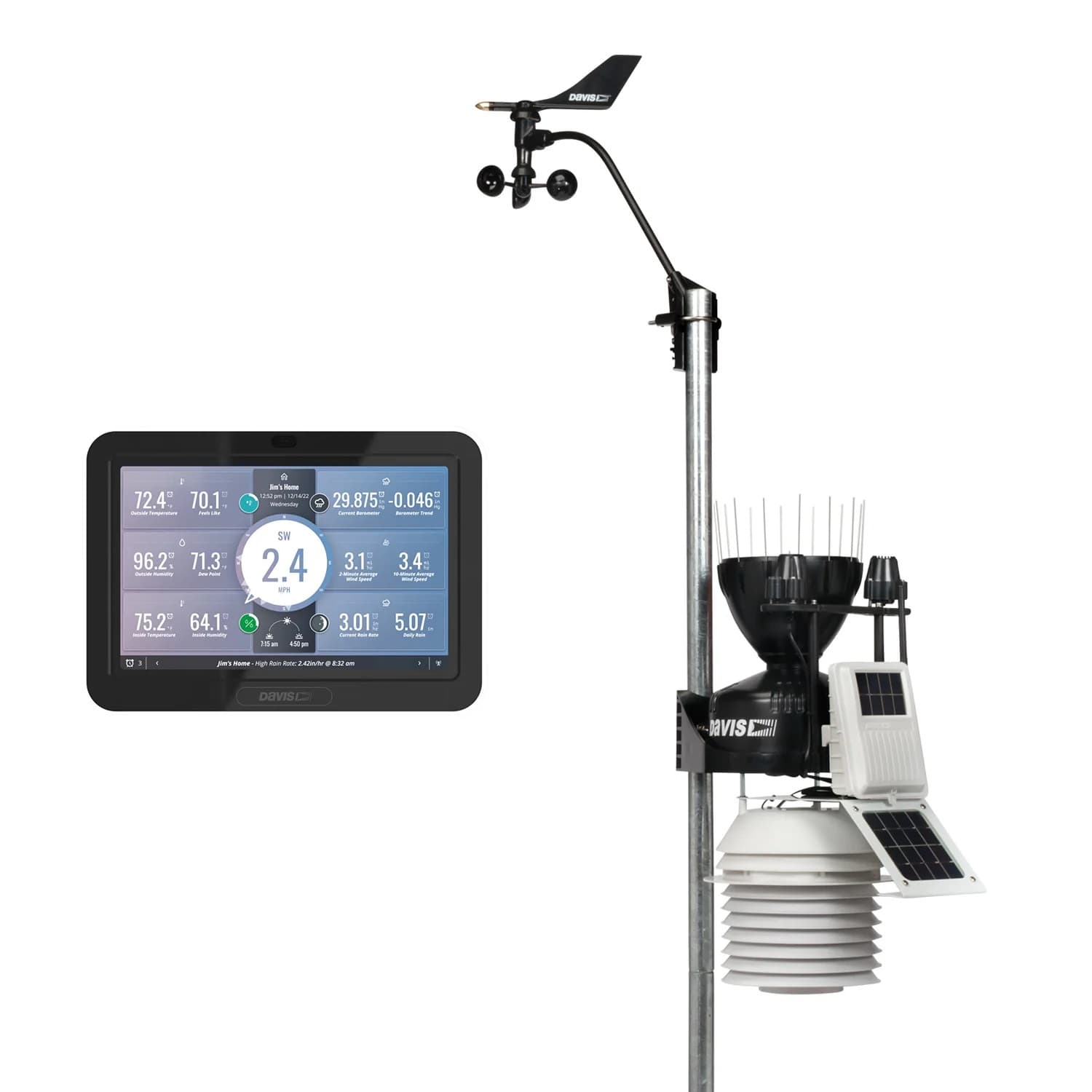 Davis 6263 Wireless Vantage Pro2 Plus Weather Station with 24-Hr Fan Aspirated Radiation Shield and WeatherLink Console - image 1