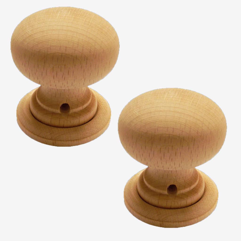Beech Unlacquered Mortice / Rim Knob Set - image 1