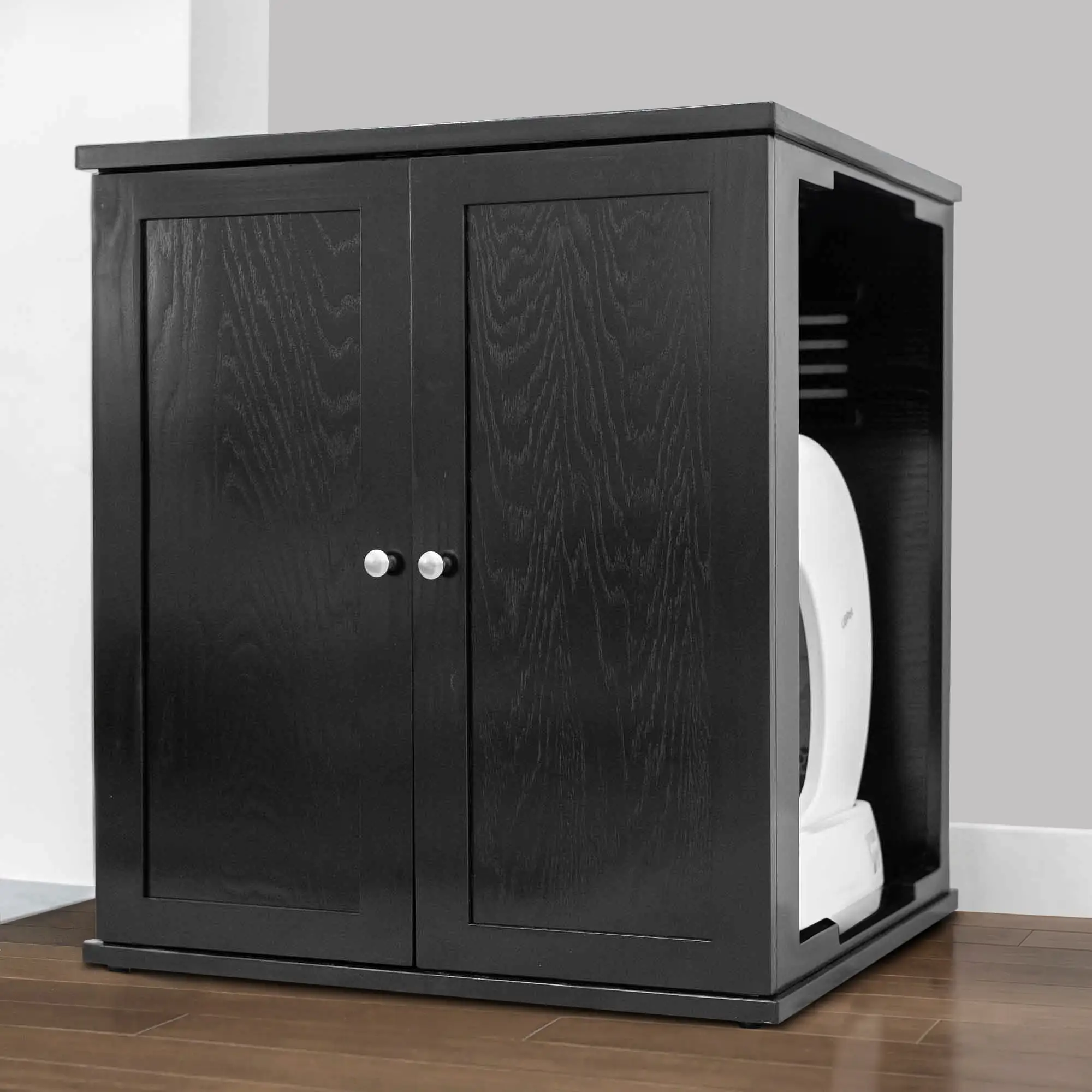 Refined Self Cleaning Litter Box Cabinet - Ebony / Modern - image 1