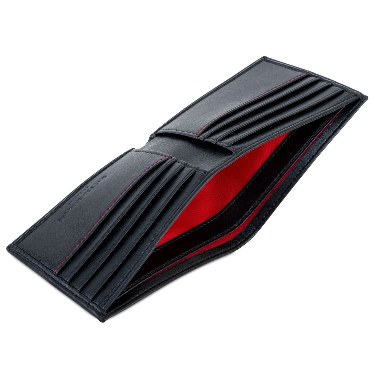 Mens Vegan Bifold Wallet in Black & Red - image 1