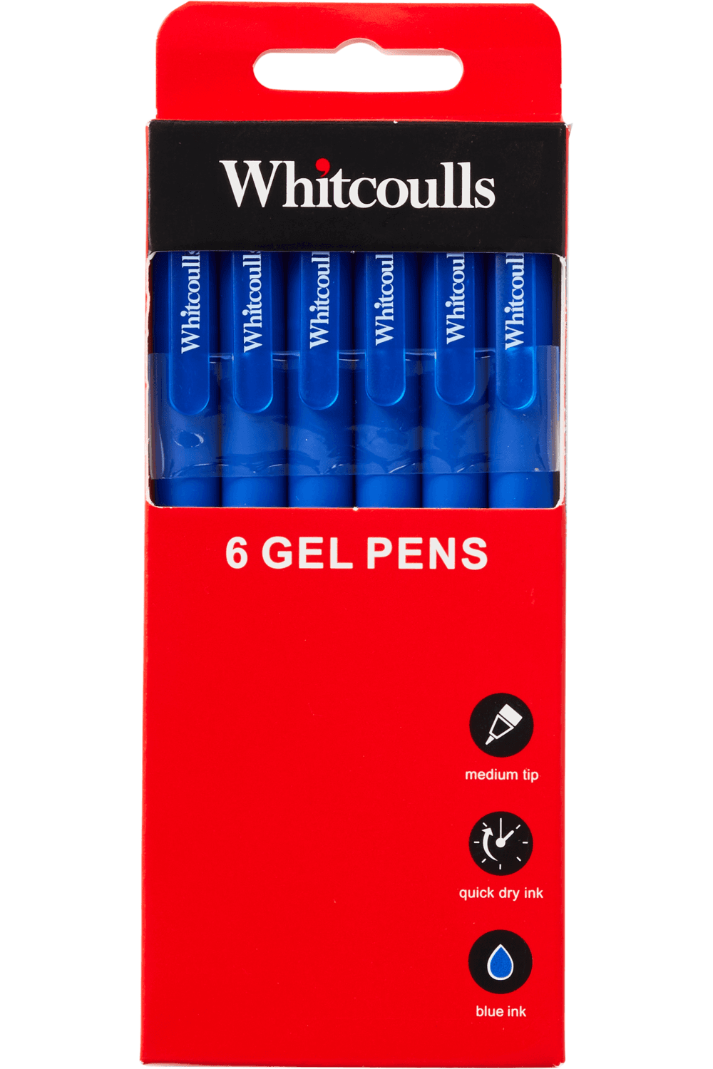 Whitcoulls Blue Gel Pens Medium Tip Pack of 6 - image 1