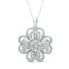 1 ct. tw. Composite Diamond Clover Frame Pendant in 10K White Gold - image 1