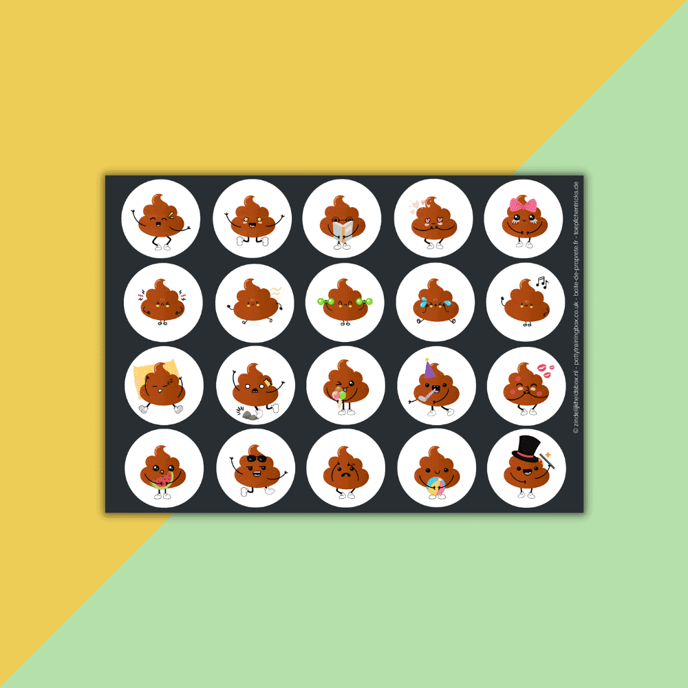 Poepstickers (120 stuks, 6 vellen) - image 1