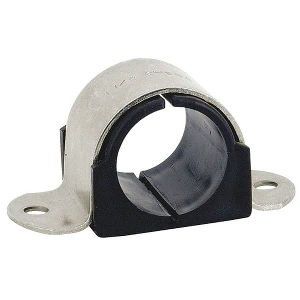 2 Hole Cushion Clamp, 1-1/2 in Tube, Omega Series, 304 Stainless Steel - image 1