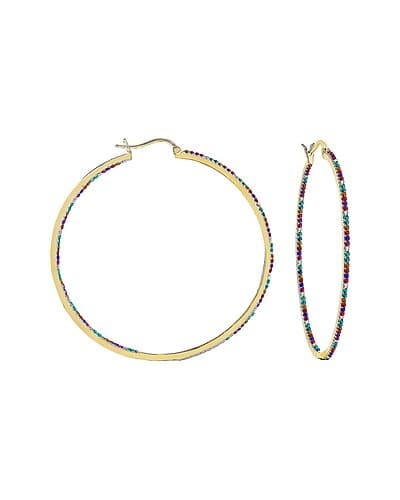 Plated CZ Inside Out Hoops - image 1