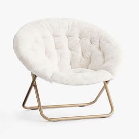 Polar Bear Faux Fur Ivory Hang-A-Round Chair - image 1