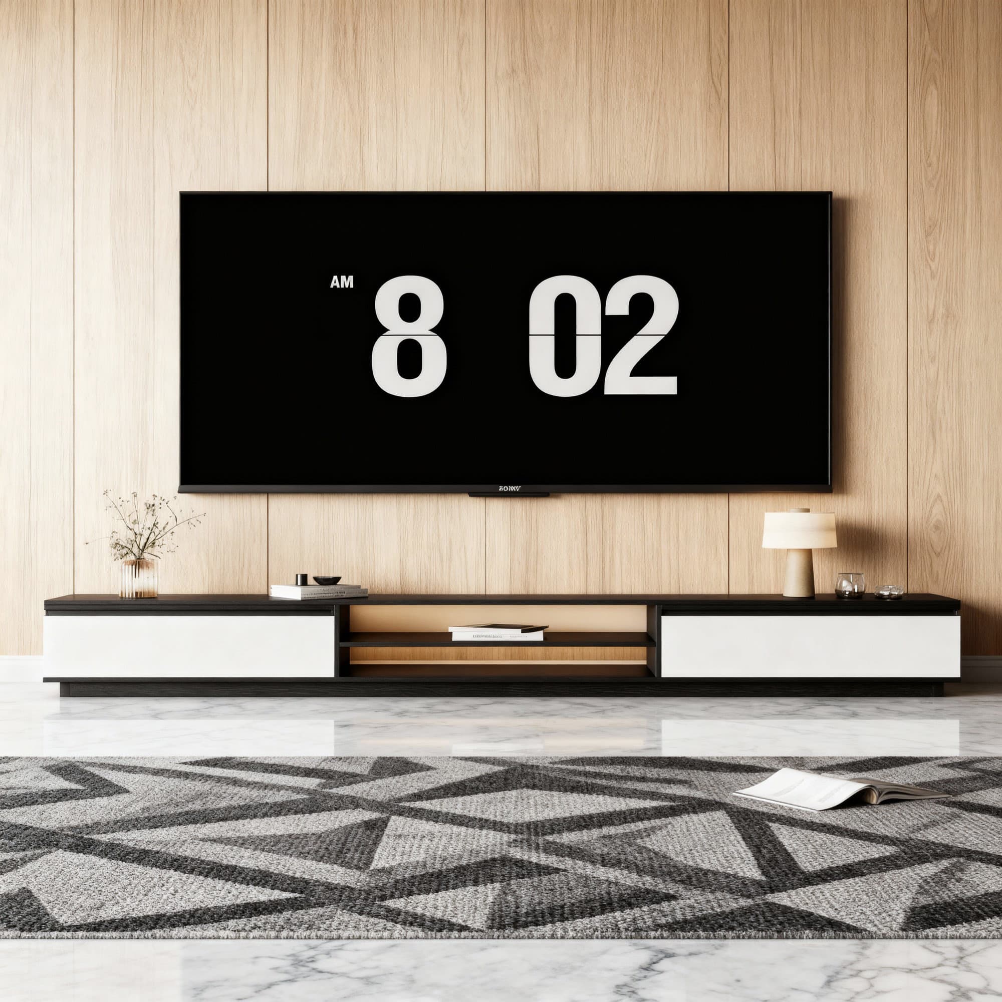 78.74-Inch To 98.42-Inch Extendable Modern TV Stand With 2 Storage Drawers And 2 Open Shelves - image 1