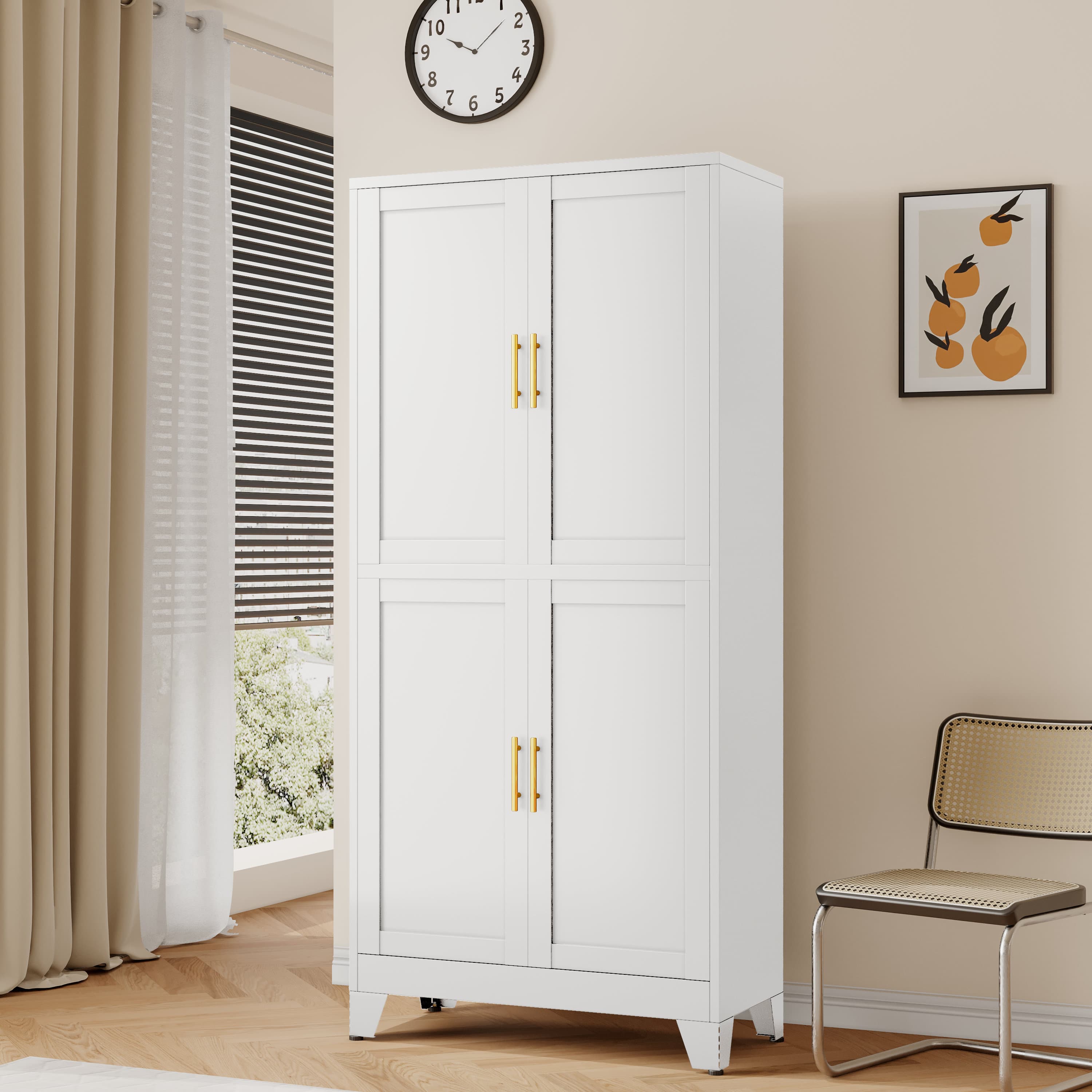 Winston Porter 74.8'' Tall Storage Cabinet With 4 Doors And Adjustable Shelves For Multiple Uses - image 1