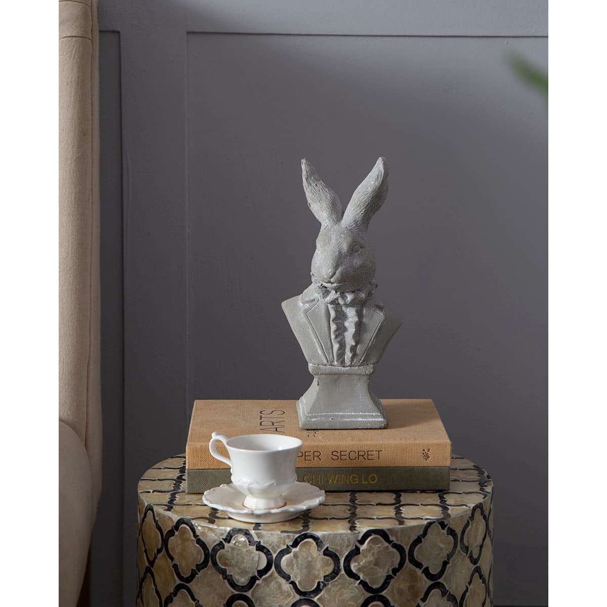 Orellana Animal Rabbit Bust 11.4" H Gray Stone - image 1