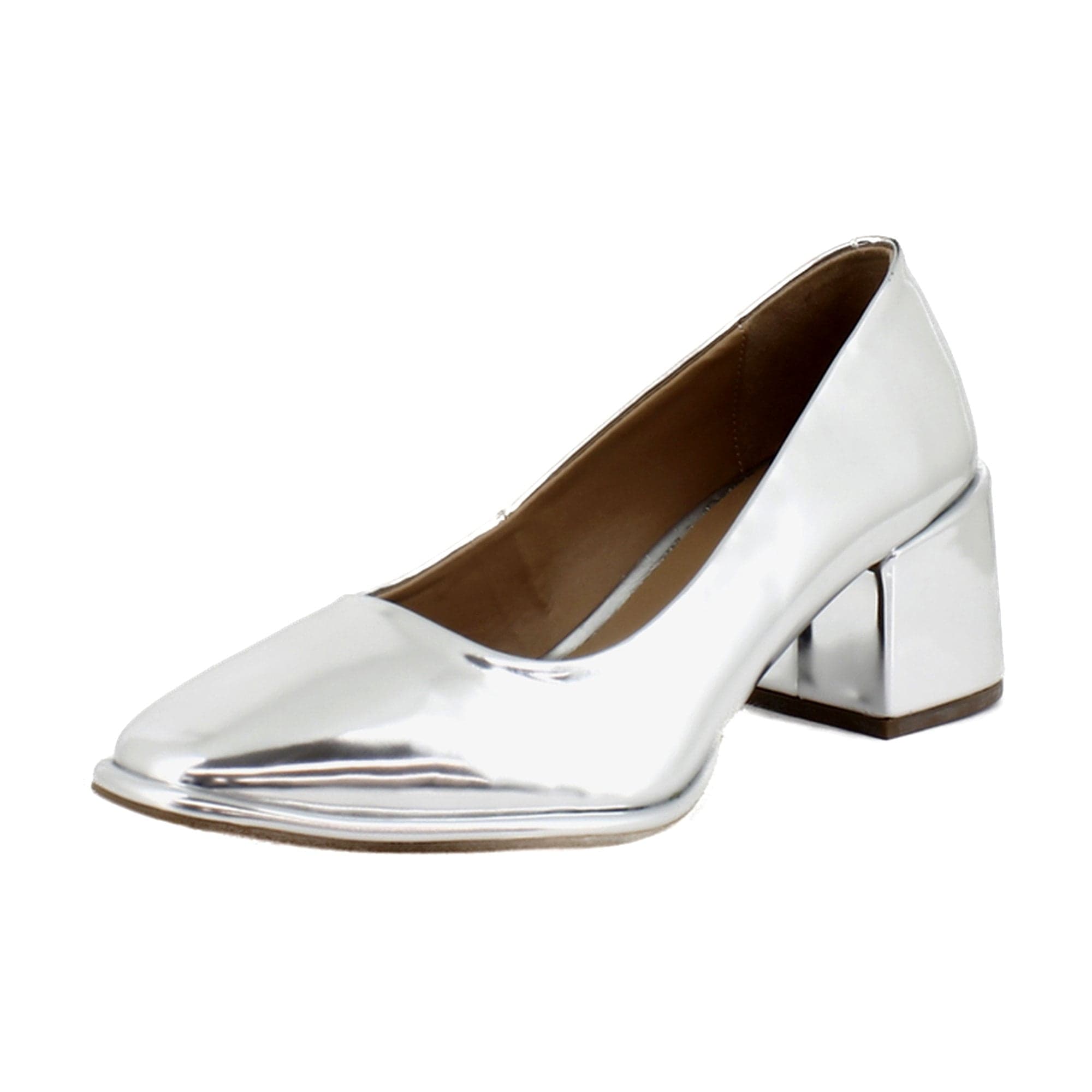 Aerosoles Alae Women's Heels Silver Mirror Metallic Faux Leather Size 6.5 M - image 1