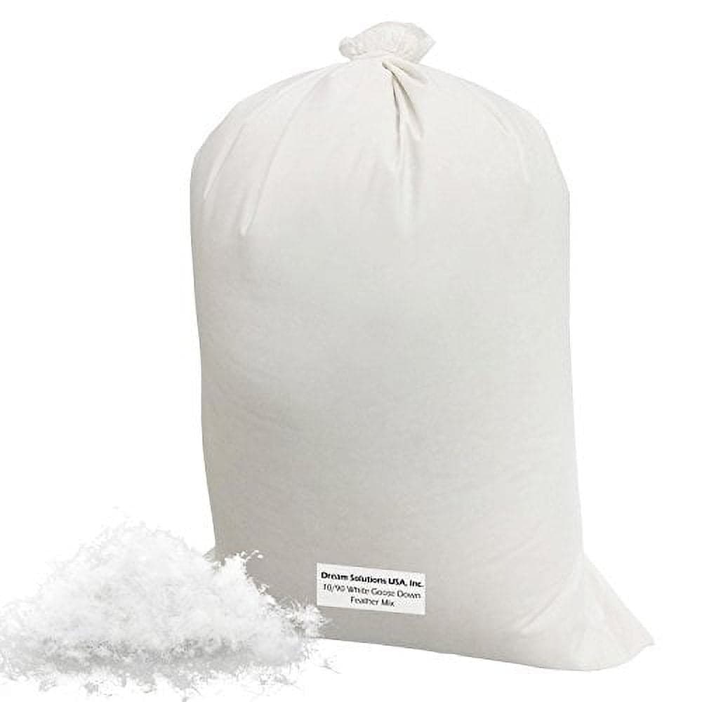 Dream Solutions USA Brand Bulk Goose Down Pillow Filling - Stuffing Feathers - 10/90 White (2 LB) - Fill Stuffing Comforters, Pillows, Jackets and More - Ultra-Plush Hungarian Softness - image 1