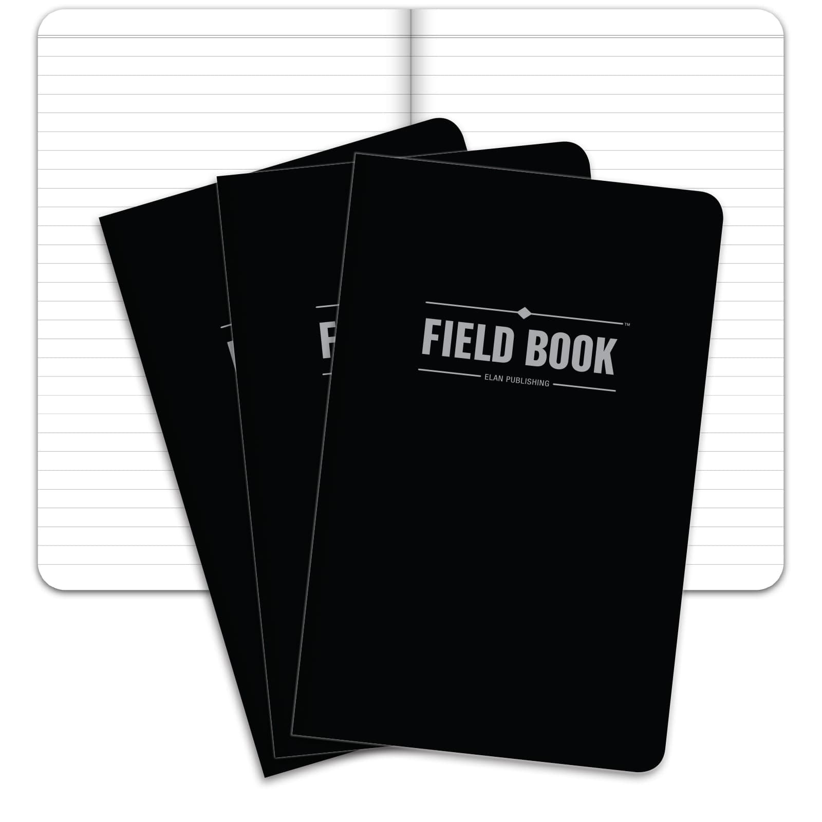 Elan Publishing Company The Indestructible, Waterproof, Tearproof, Weatherproof Field Notebook - 5"x8" - Black - Lined Memo Book - Pack of 3 - Elan-58-004B - image 1