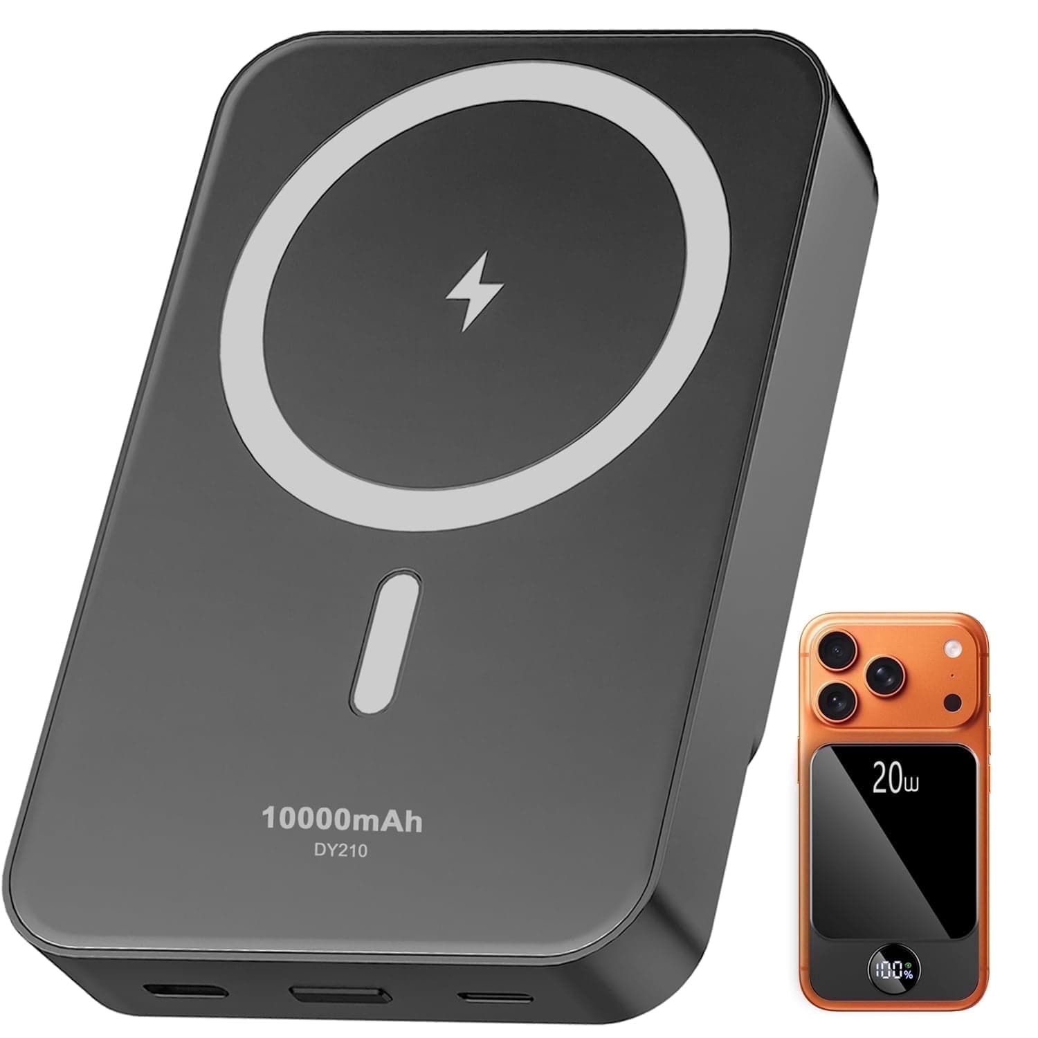 Magnetic Wireless Portable Charger, 10000mAh Power Bank with PD20w Fast Charging, USB C in&Out Battery Pack, Compatible with Mag-Safe for iPhone 17/16/15/14/13 Series, Samsung, Android, and More - image 1