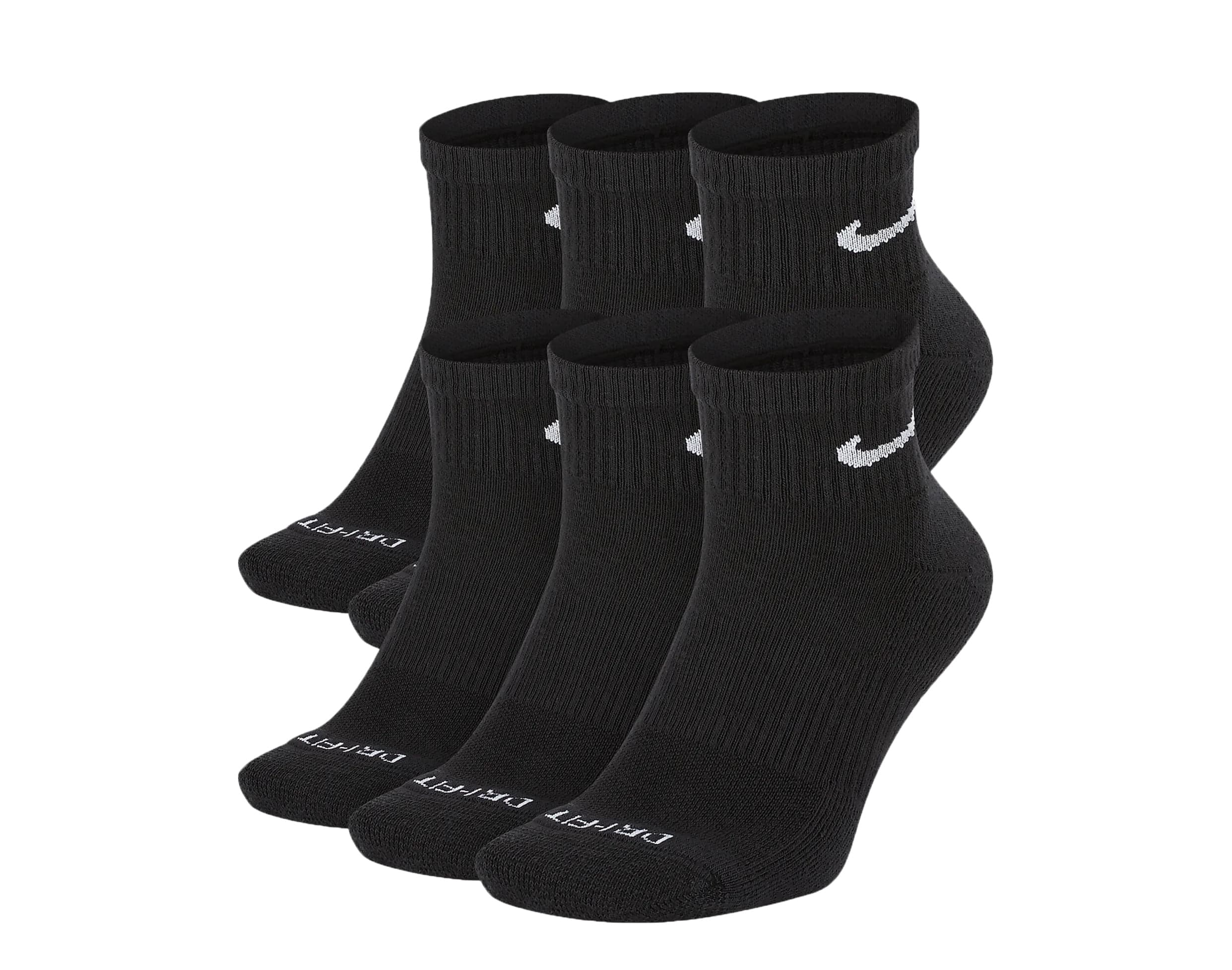Men's Nike 6-Pack Everyday Plus Cushion Ankle Training Socks Color: Black Size: 8-12 - image 1
