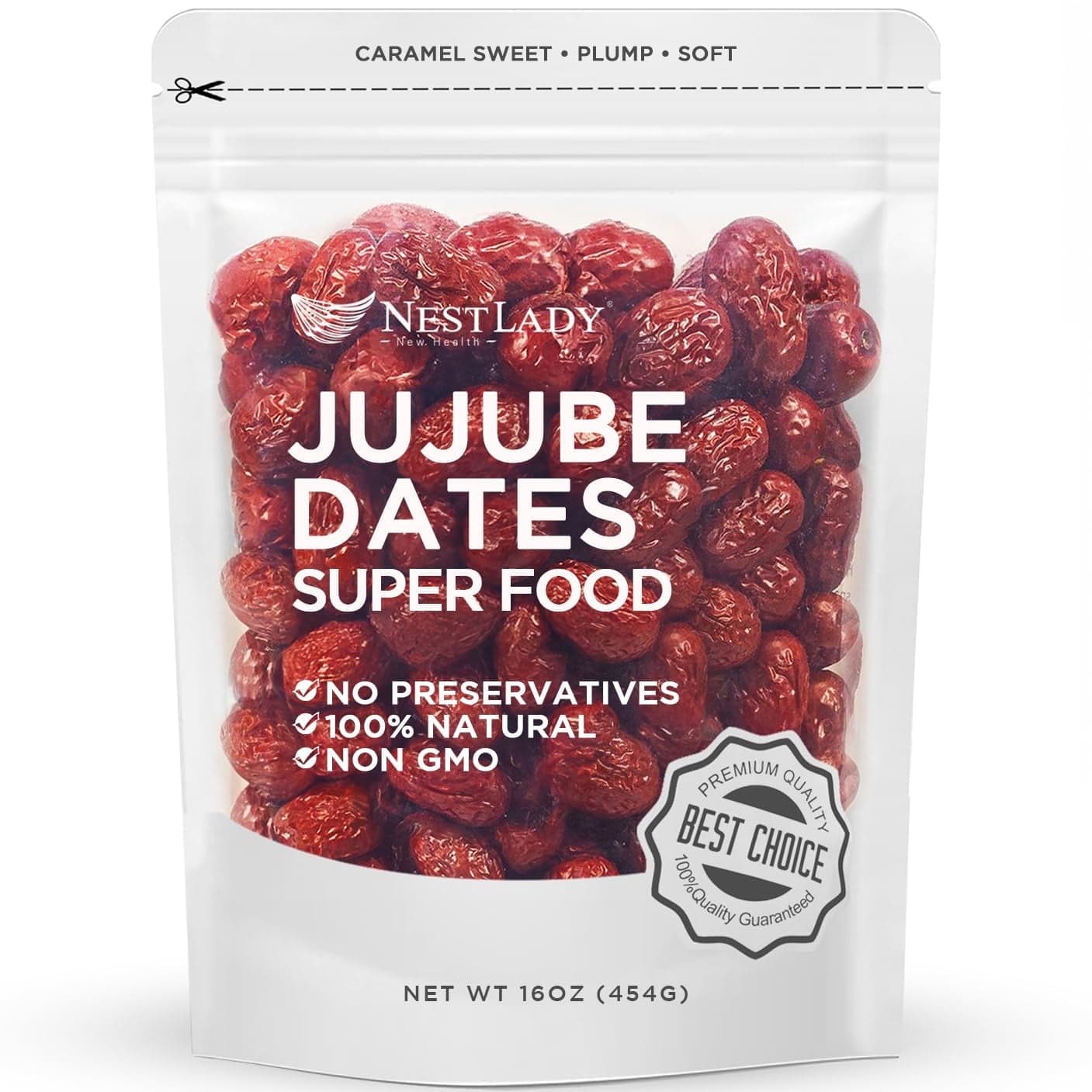 NESTLADY Jujube Date, Red Date, 100% Natural, Health Snack, Sweet and Chewy Net weight: 454g (1LB),Packed in USA - image 1
