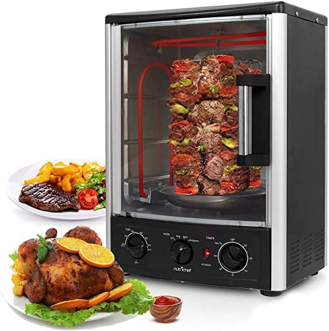 NutriChef Multi-Function Vertical Countertop Rotisserie Oven AZPKRT97, Adjustable Settings, 1500W - image 1