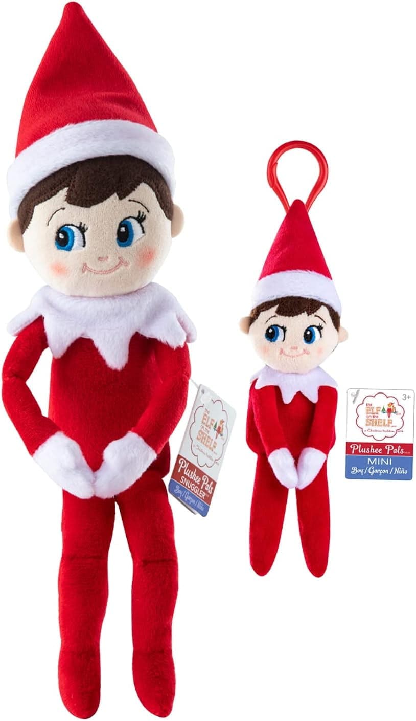 The Elf on the Shelf Matching Take Along Bundle: Plushee Pals 12" Snuggler Boy and 4" Clip On Plush - image 1