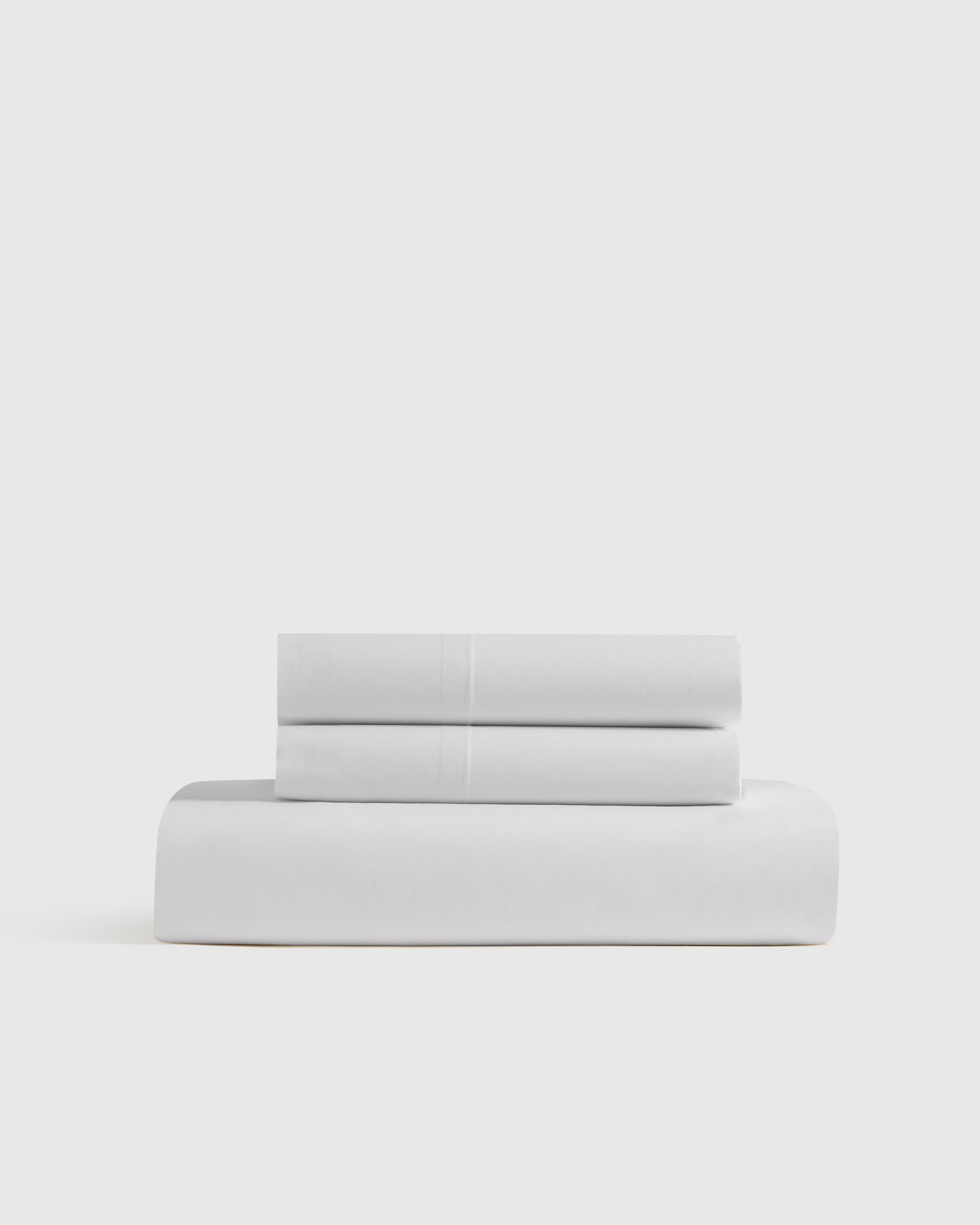 Organic Crisp Percale Fitted Sheet Set in White - image 1