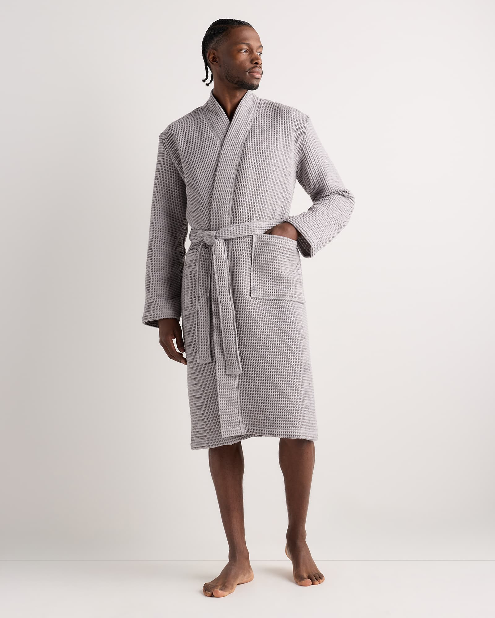 Organic Turkish Waffle Robe in Grey - image 1
