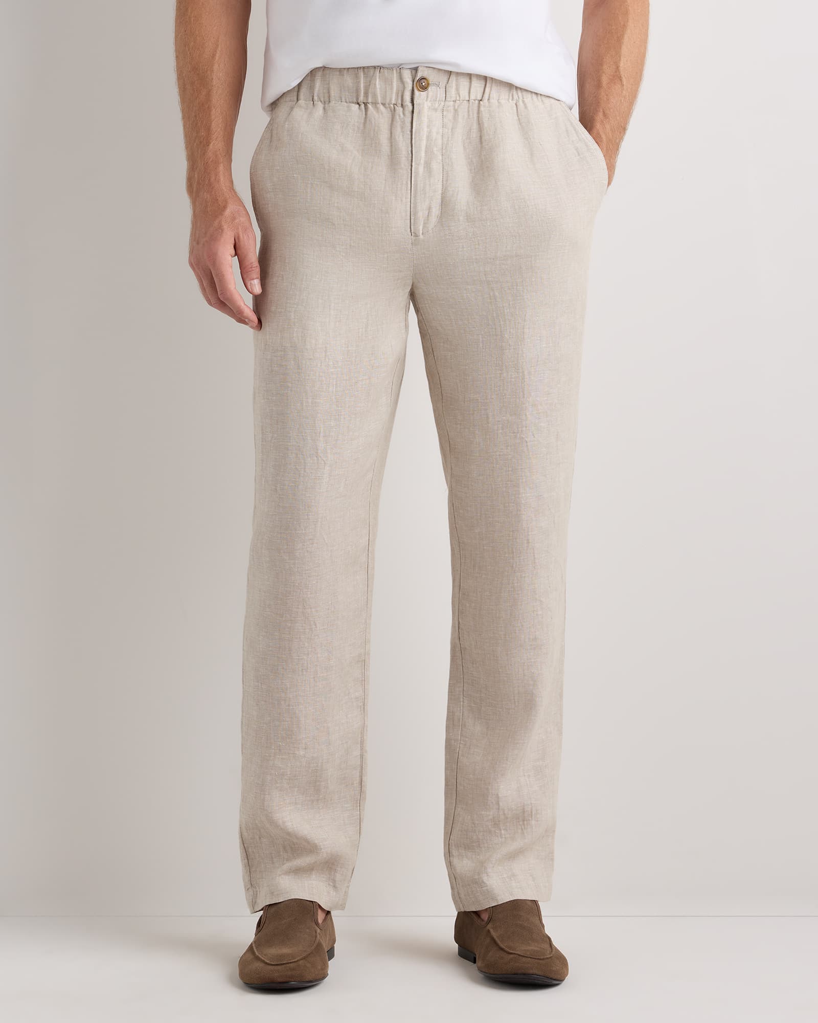 Men's 100% European Linen Pants in Flax - image 1