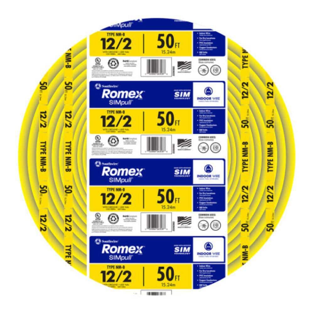 50 ft. 12/2 Solid Romex SIMpull CU NM-B W/G Wire - image 1