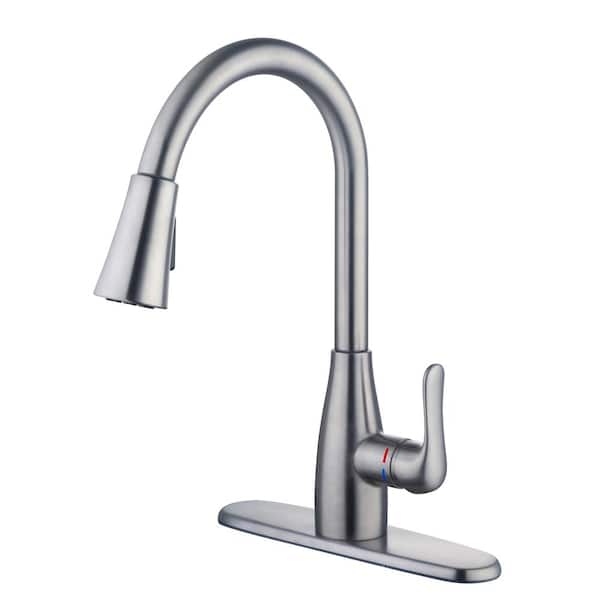 Glacier Bay McKenna Single-Handle Pull Down Sprayer Kitchen Faucet in Stainless Steel with TurboSpray and FastMount HD67726W-1208D2 - image 1