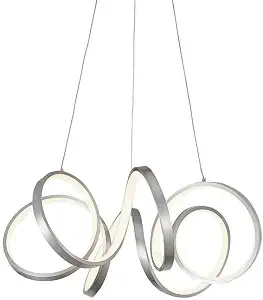 Kuzco Lighting Synergy 24" Chandelier | Antique Silver Finish | White Silicone Diffuser | Modern Sculptural LED Pendant Light | Made of Aluminum and Polymeric Material | 23.75"D x 9.75"H | CH93824-AS - image 1