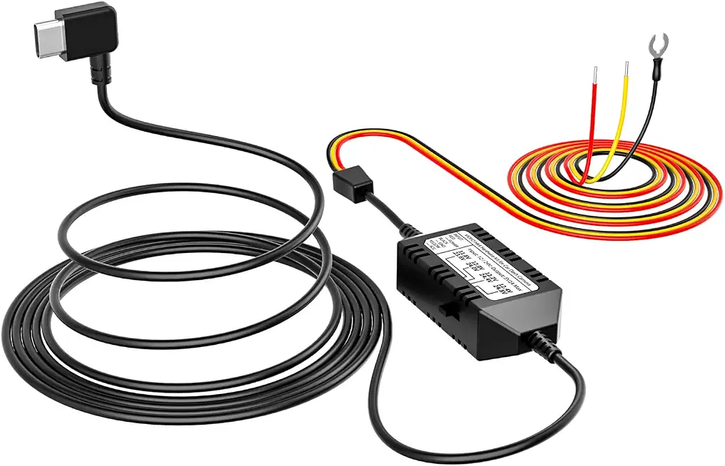 HK4 Acc Hardwire Cable, USB-C Hard Wire Cable for A329 series/A229 series/A119Mini2/A139Pro/WM1/T130 Dash Cam, Low Voltage Protection for Parking Mode (Fuse Tap Not Included) - image 1