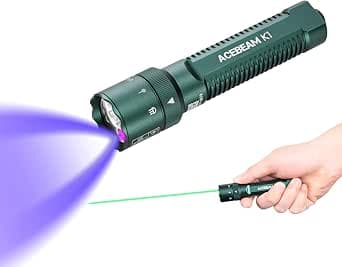 ACEBEAM K1 Rechargeable EDC AA Flashlight with Green Beam, UV and White LED Combo, 1000 High Lumens Pocket Flashlight, Triple Sources Super Bright Small Flash Light for Emergency, Camping, Home - image 1
