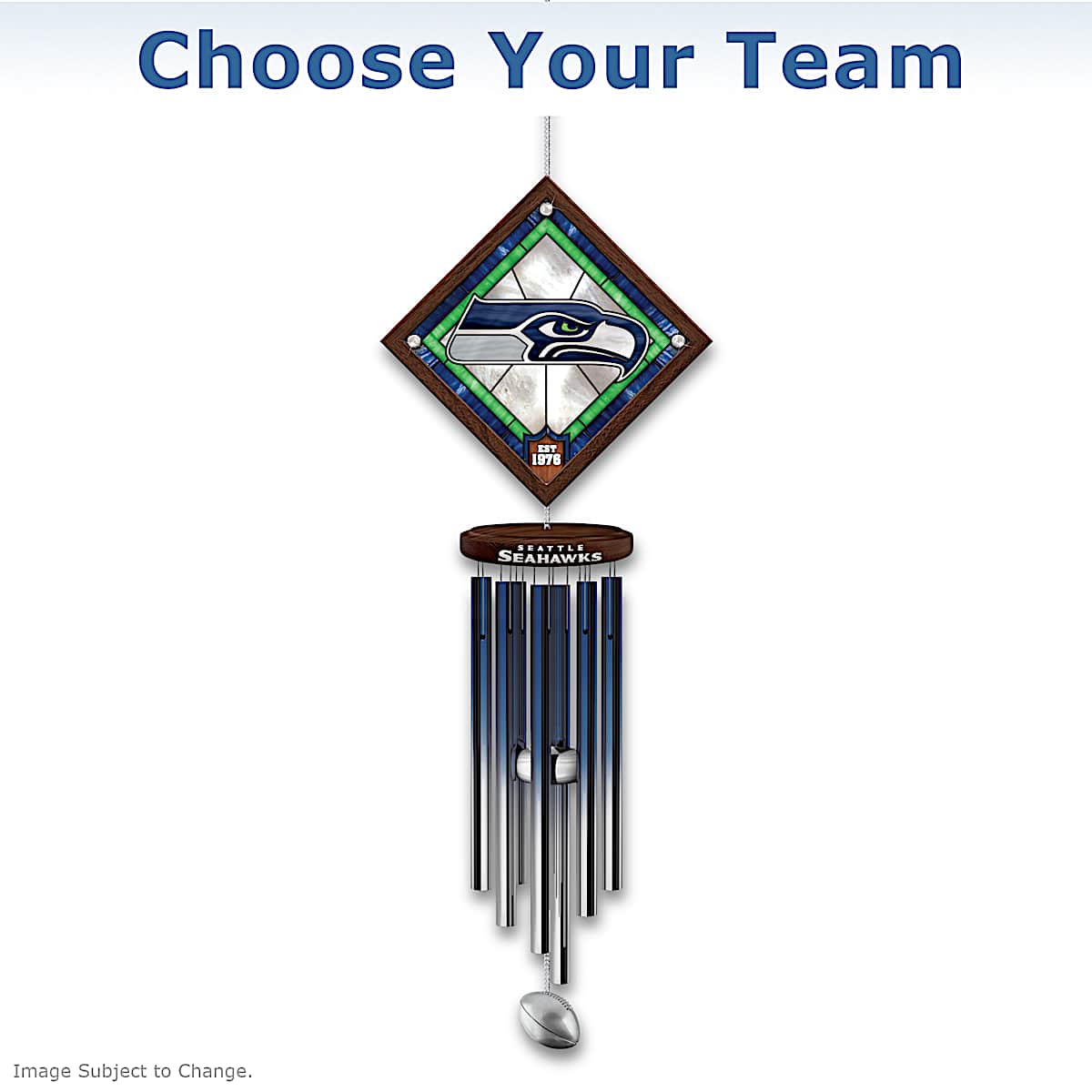 NFL Wind Chime With Stained-Glass Logo: Choose A Team - image 1