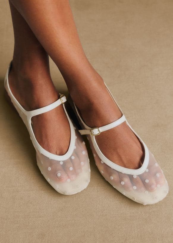Sézane Aubane Low Babies Cream Mesh with Dots - image 1