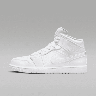 Air Jordan 1 Mid Shoes - White/White/White - Size 7 - image 1