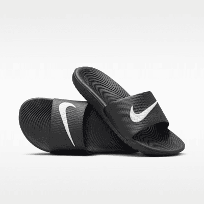 Nike Kawa Little/Big Kids' Slides - Black/White - Size 11C - image 1