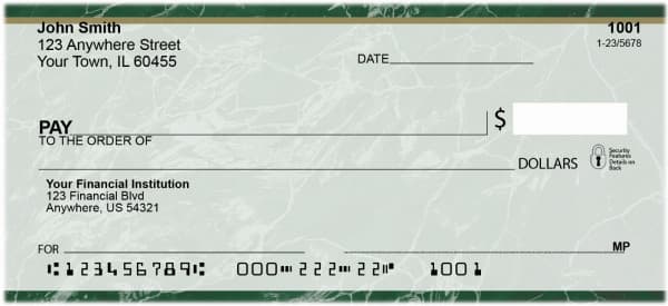 Green Marble Personal Checks - image 1