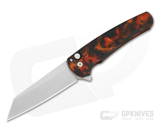 Protech Malibu Del Fuego Handle Stonewash Reverse Tanto - image 1