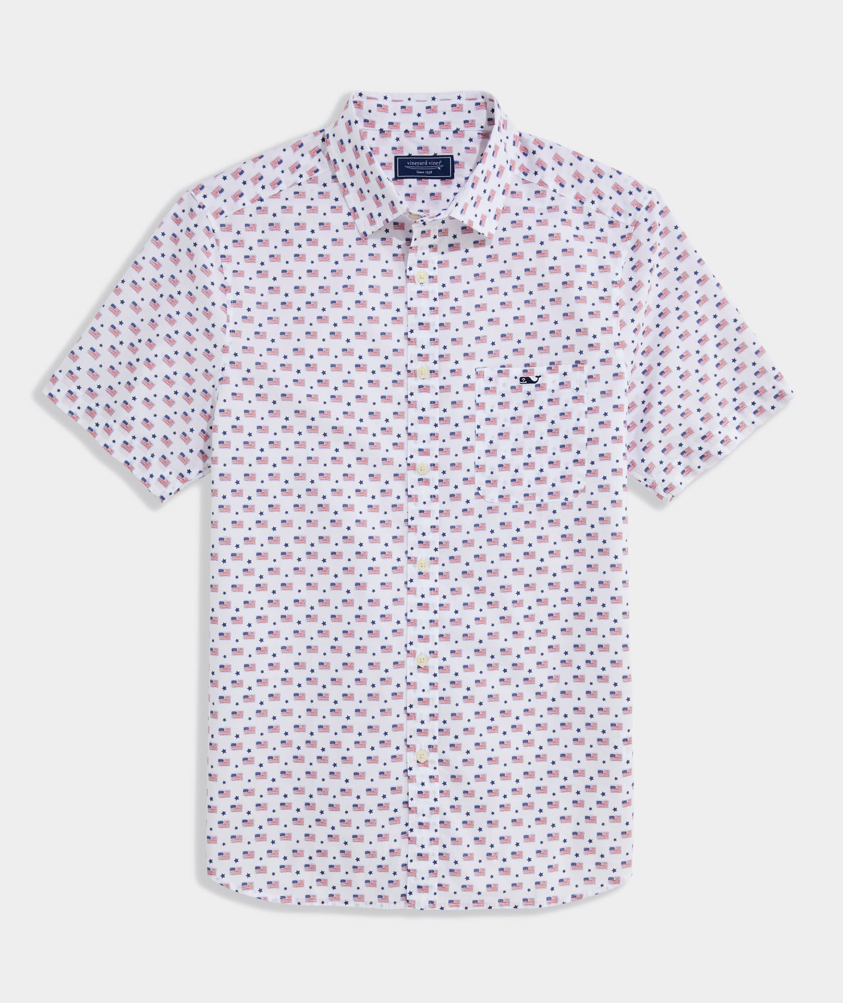 Cotton Flags & Stars Short-Sleeve Shirt - image 1